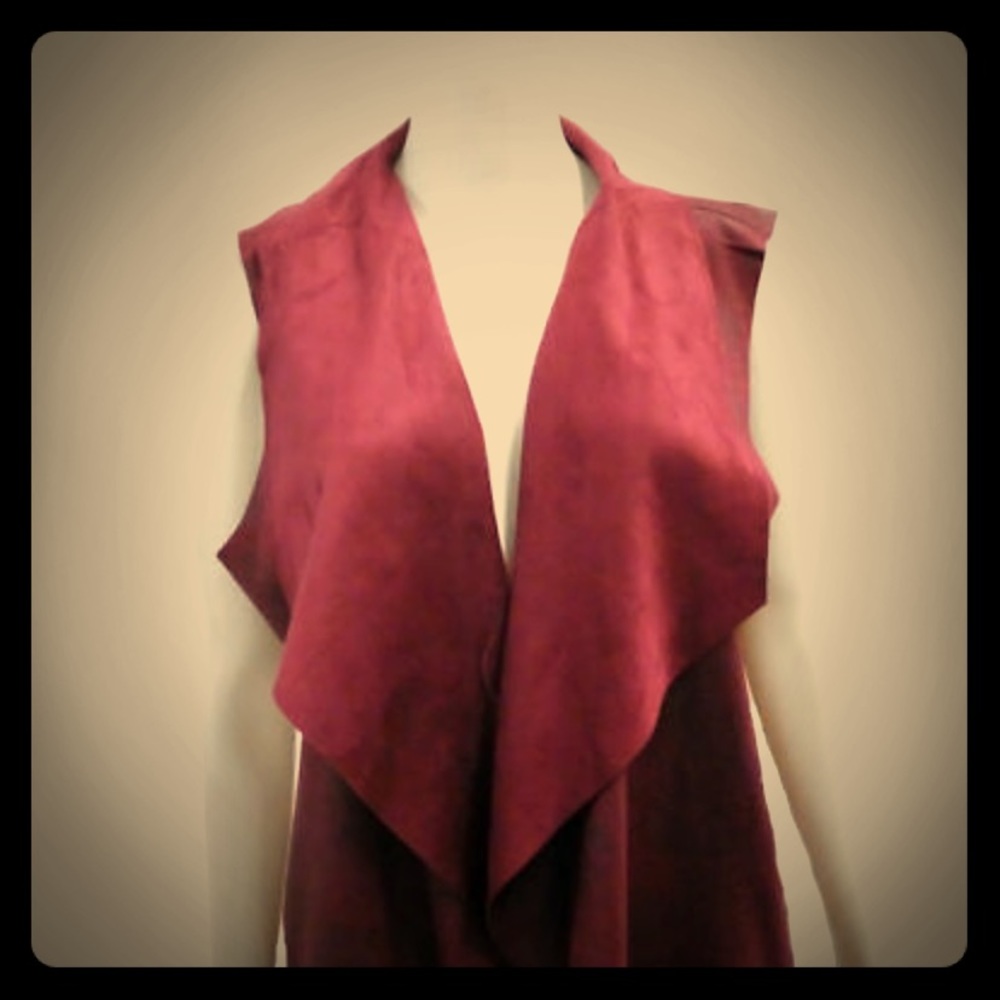 Flowing faux suede vest
